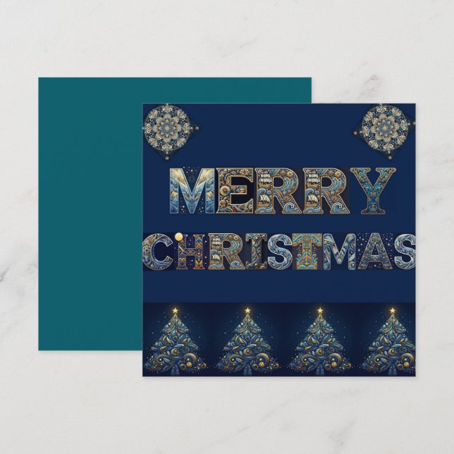 Festiva Tarjeta plana de vacaciones (Anverso / Reverso)