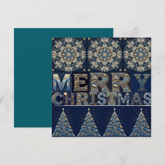 Festiva Tarjeta plana de vacaciones (Anverso / Reverso)