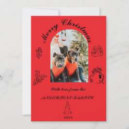 Festiva Tarjeta plana de vacaciones caprichosa dibujada a 