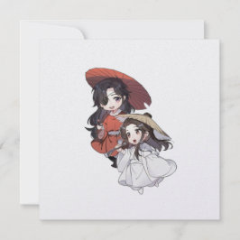 Festiva Tarjeta plana de vacaciones Chibi Tgcf