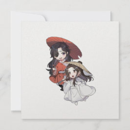 Festiva Tarjeta plana de vacaciones Chibi Tgcf