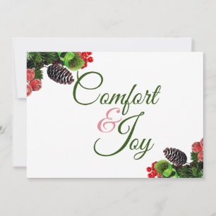 Festiva Tarjeta plana de vacaciones Comfort And Joy