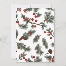 Festiva Tarjeta plana de vacaciones con corona clásica de 