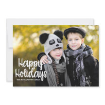 Tarjeta plana de vacaciones con foto grande de tip