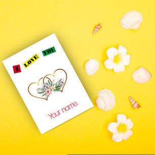 Festiva Tarjeta plana de vacaciones con monograma de nombr