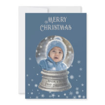 Tarjeta plana de vacaciones de copo de nieve de bo