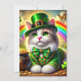 Festiva Tarjeta plana de vacaciones de gato lindo del día 