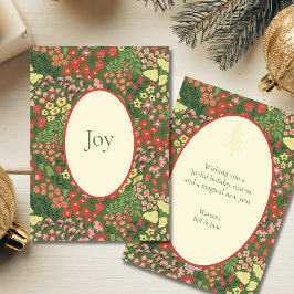 Festiva Tarjeta plana de vacaciones JOY elegante – Mensaje