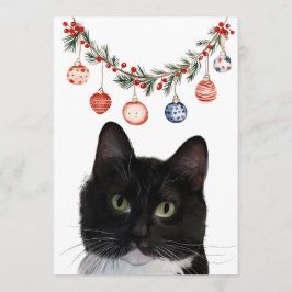 Festiva Tarjeta plana de vacaciones para gatos