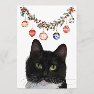 Festiva Tarjeta plana de vacaciones para gatos