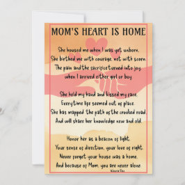 Festiva Tarjeta plana del Día de la Madre Corazón en Casa