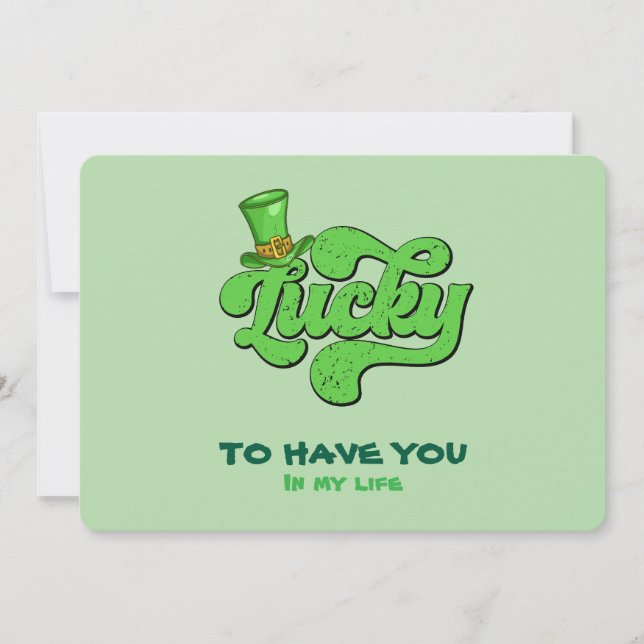 Festiva Tarjeta plana del Día de San Patricio Lucky Shamro (Anverso)