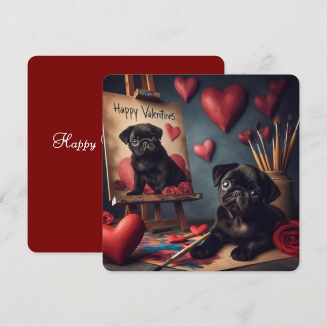 Festiva Tarjeta plana día de San Valentín (Anverso / Reverso)