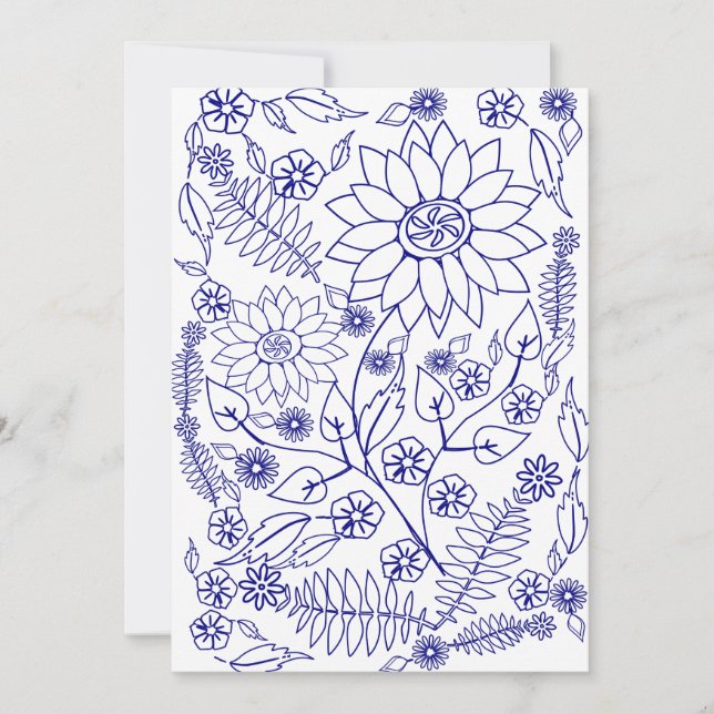 Festiva Tarjeta plana Doodle (Anverso)