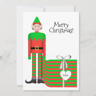 Festiva Tarjeta plana Elf para navidades - Paquete de rega