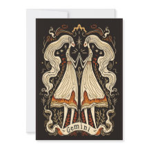 Tarjeta plana - Gemini Celestial Zodiac Art
