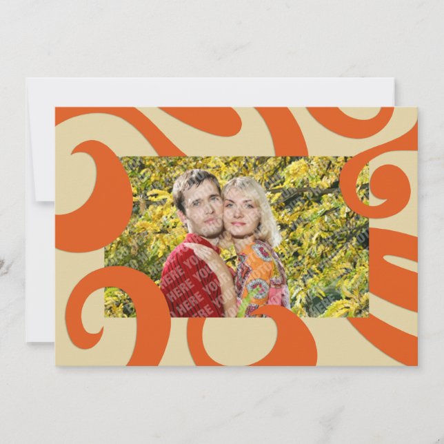 Festiva Tarjeta plana Groovy Mod Holiday Photo (Anverso)