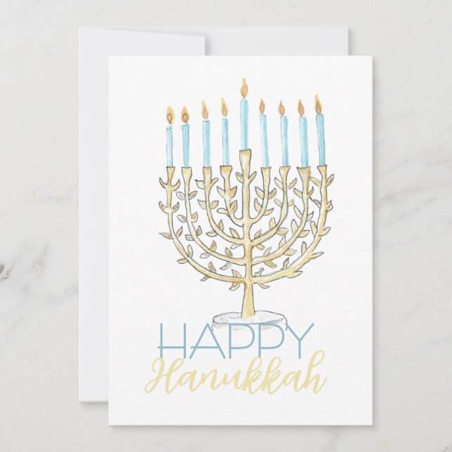 Festiva Tarjeta plana Hanukkah (Anverso)