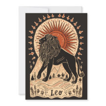 Tarjeta plana - Leo Celestial Zodiac Art
