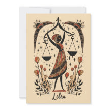 Tarjeta plana - Libra Celestial Zodiac Art