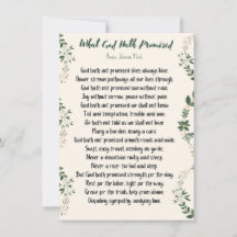 Tarjeta plana lo que Dios prometió