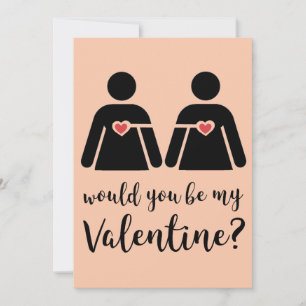 Festiva Tarjeta plana minimalista de San Valentín para les