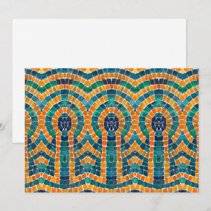 Festiva TARJETA PLANA MOSAICO DE ICONOS DORADOS 5x7