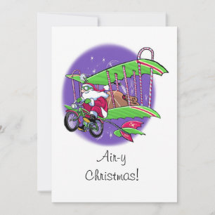 Festiva Tarjeta plana para Navidades de vuelo de Santa Bic