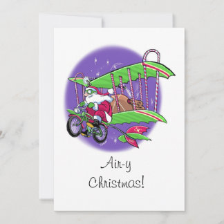 Festiva Tarjeta plana para Navidades de vuelo de Santa Bic