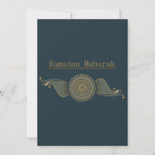 Festiva Tarjeta plana Ramadán Mubarak Selva Verde y Oro