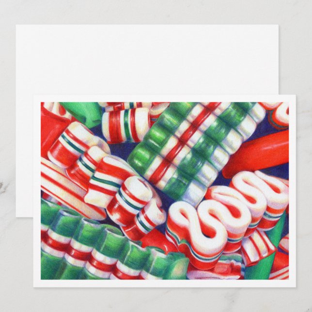 Festiva Tarjeta plana RIBBON CANDY 5.5x7.5 (Anverso / Reverso)