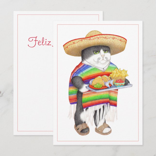 Festiva Tarjeta plana WENDELITO para Navidades españoles 4 (Anverso / Reverso)