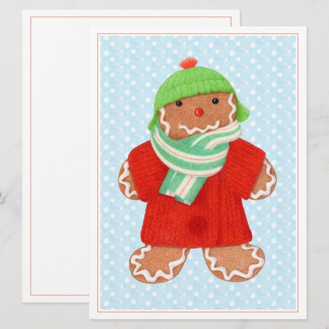 Festiva Tarjeta plana WOOLIE GINGERBREAD 6.5x8.75 (Anverso / Reverso)