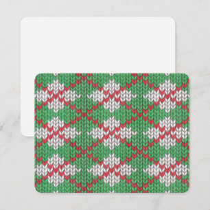 Festiva Tarjeta plana XMAS ARGYLE KNIT 4.25x5.5 / horizont