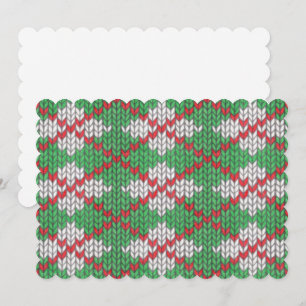 Festiva Tarjeta plana XMAS ARGYLE KNIT 5x7 / horizontal