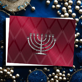 Festiva Tarjeta Plata Menorah Hanukkah