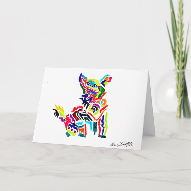 Festiva Tarjeta plegable para perro Fiesta (Anverso)