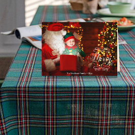 Festiva Tarjeta Plegable Pequeño Elfo Ve a Santa Feliz Fie