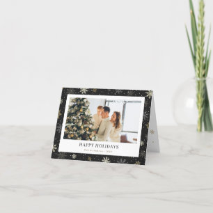 Festiva Tarjeta plegada Black Photo Happy Holidays
