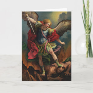 Festiva Tarjeta plegada de san Miguel Arcángel