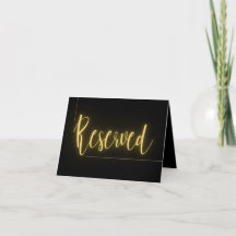 Tarjeta plegada reservada para neón negro