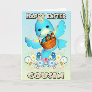 Festiva Tarjeta Primo De Pascua - Pato Cuto Con Canasta De