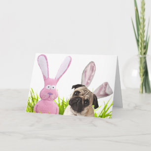 Festiva Tarjeta Pug Easter