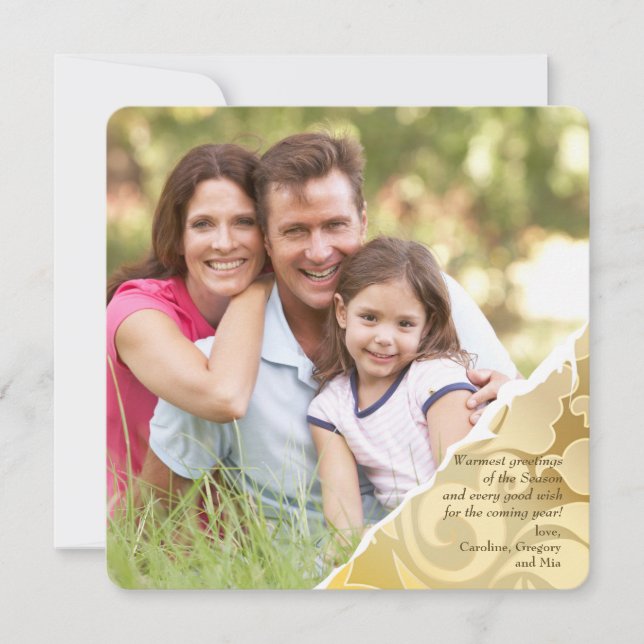 Festiva Tarjeta rasgada del día de fiesta de la foto de (Anverso)