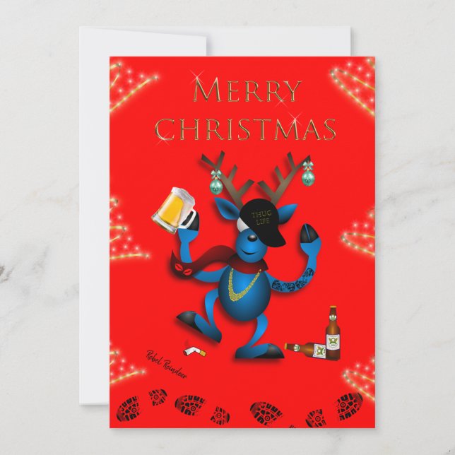 FESTIVA TARJETA REBEL REINDEER NAVIDADES -JAILMATECARDS.CO (Anverso)
