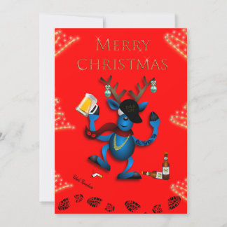 FESTIVA TARJETA REBEL REINDEER NAVIDADES -JAILMATECARDS.CO