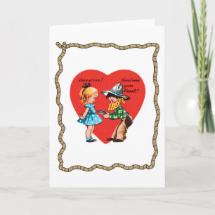 Festiva Tarjeta retra del el día de San Valentín de la