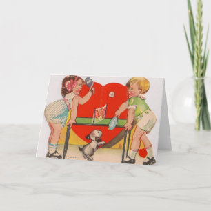 Festiva Tarjeta retra del el día de San Valentín de los