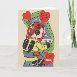 Festiva Tarjeta retra del el día de San Valentín del