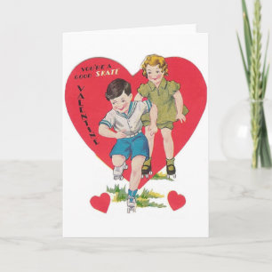 Festiva Tarjeta retra del el día de San Valentín del